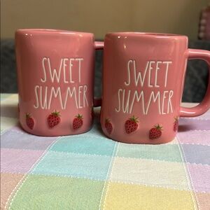 Pink 'Sweet Summer' Strawberry Mugs